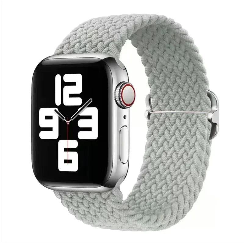 Braided Loop For Apple Watch band 49mm 44mm 45mm 41mm 42mm 38mm 40mm Elastic Solo band Apple Watch Ultra Series 7 SE 3 6 8 Band