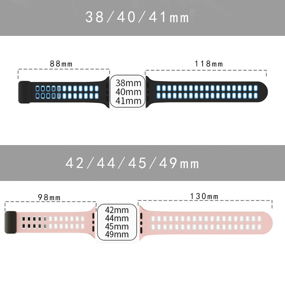 band For Apple Watch band 44mm 45mm 49mm 41mm 40mm 38mm Magnetic buckle Silicone band Apple Watch Series 7 5 3 6 SE 8 Ultra 2 9
