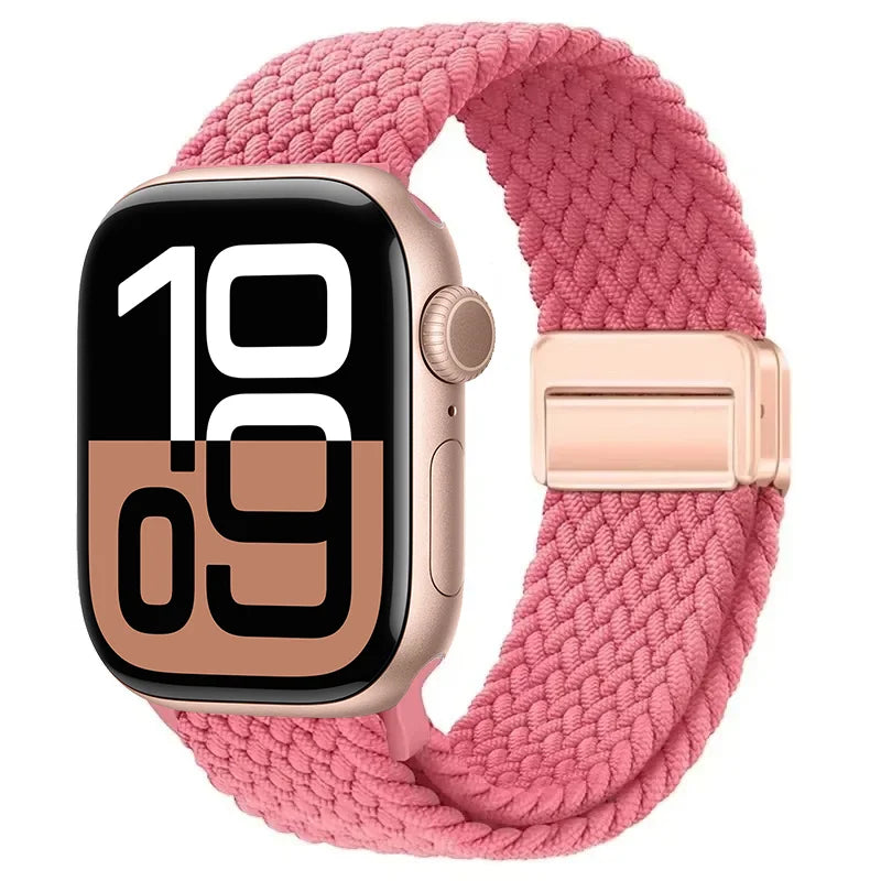 Nylon Braided Loop band for Apple Watch Ultra 3 2 49mm 11 10 42mm 46mm 9 8 7 45mm 41mm Magnetic band Apple Watch 6 5 SE 44mm 40mm band