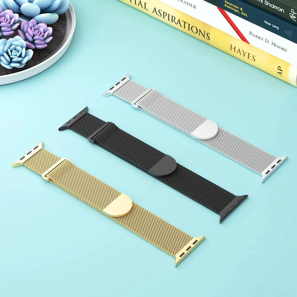 Milaness Magnetic band for Apple Watch Ultra band 49mm 46mm 45mm 44mm 41mm 40mm metal band for Apple Watch 11 10 9 8 7 6 5 4 SE