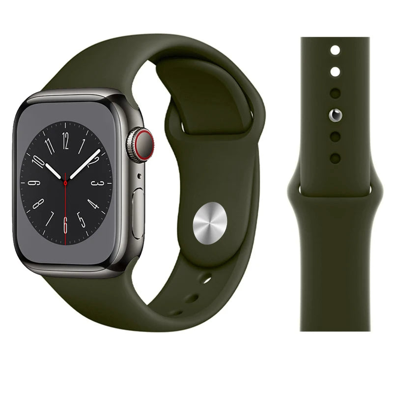 Official Silicone band for Apple Watch band Ultra 2 49mm 44mm 40mm 41mm 45mm 38mm Sport band Apple Watch Series 9 7 5 SE 10 42mm 46mm