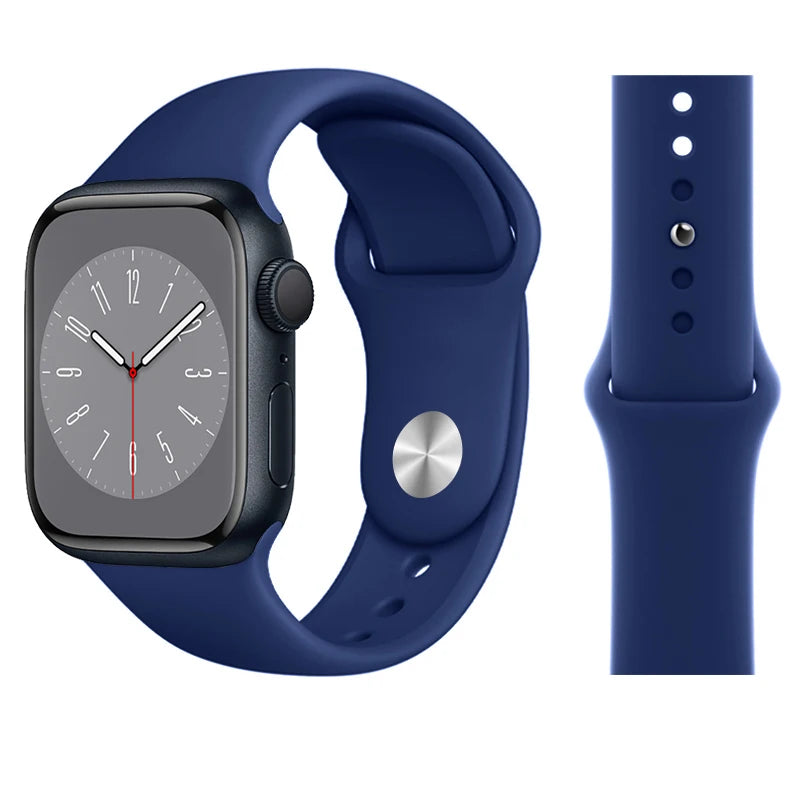 Silicone band For Apple Watch band 45mm 46mm 44mm 41mm 40mm 42mm Sport Correa band Apple Watch Series 11 10 SE 9 8 7 6 5 Ultra 3