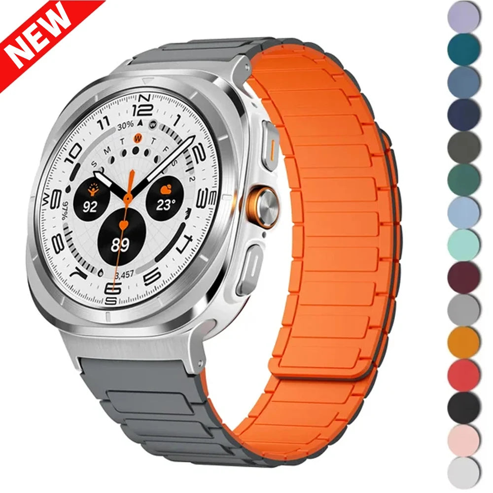 Galaxy Watch Ultra Strap Magnetic Bracelet Wristband For Samsung Galaxy Watch 7 47mm Silicone Watchband Accessories ﻿