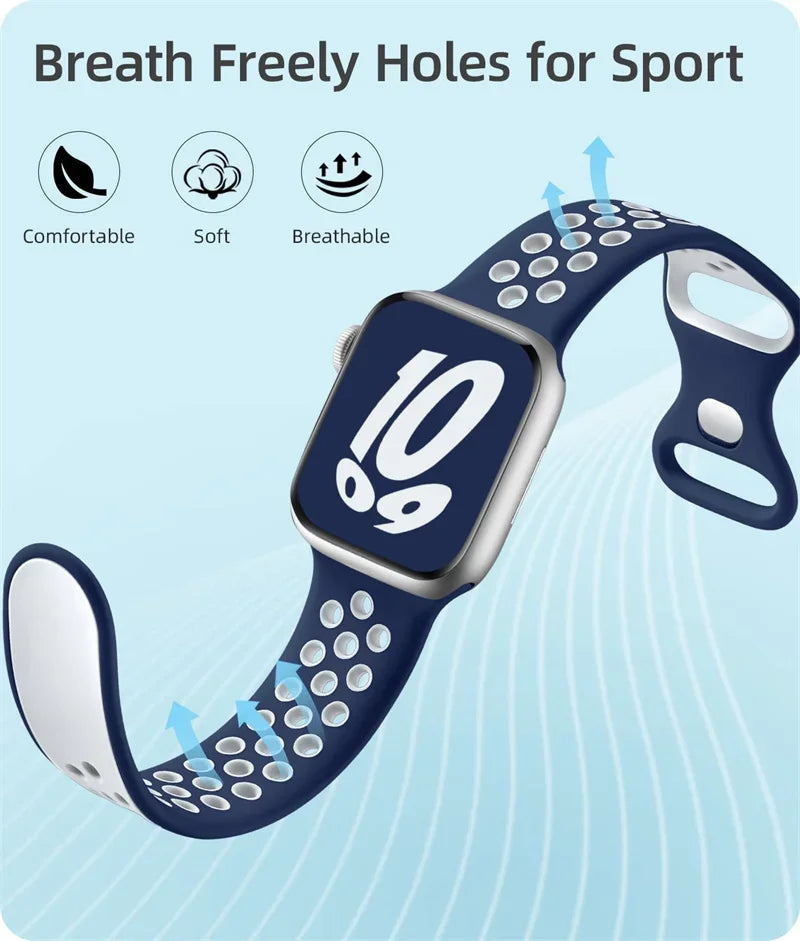 Silicone band for Apple Watch Series 11 10 46mm 42mm Sport band Apple Watch 9 8 7 6 5 SE 4 Ultra 3 2 49mm 45mm 44mm 40mm 41mm Band