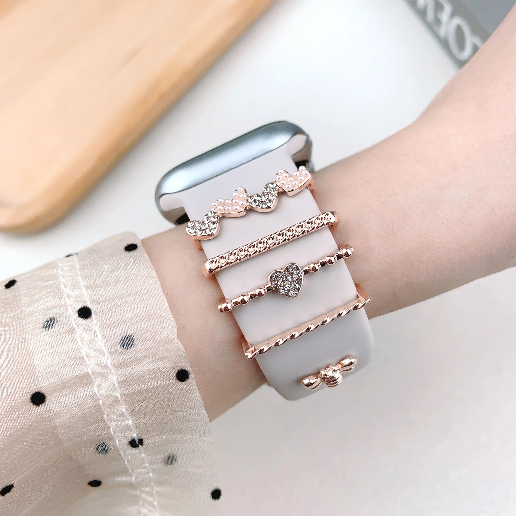 Decoration For Apple Watch Ultra 2 band 10 9 8 7 Diamond Jewelry Charms Accessories samsung Huawei watch band 20 22mm band