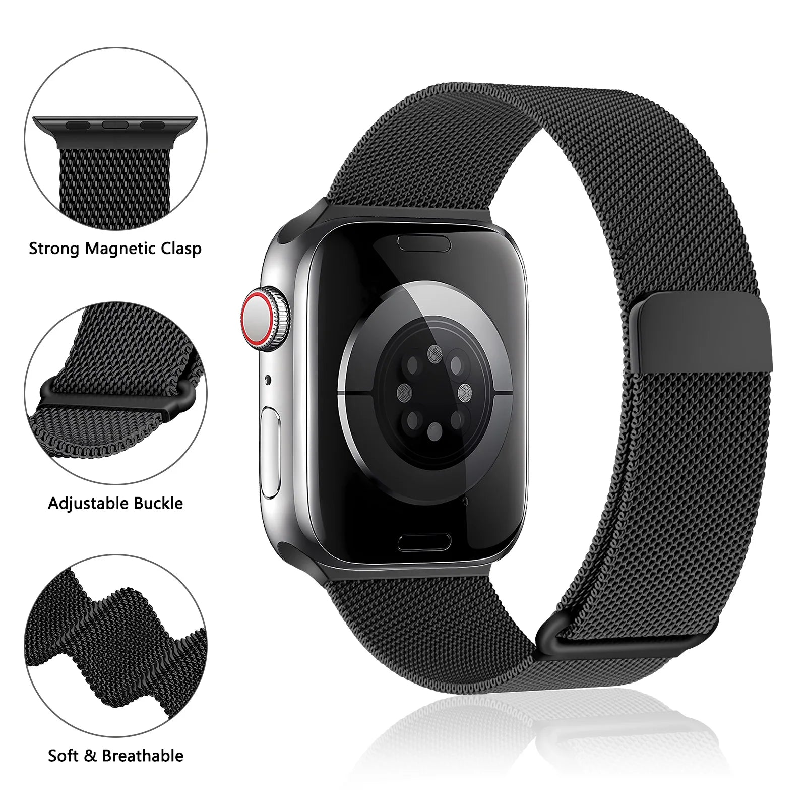Magnetic Loop band For Apple Watch band 40mm 44mm 45mm 41mm 42mm 38mm Correa band Apple Watch Series 3 4 5 6 SE 7 8 9 Ultra 49mm