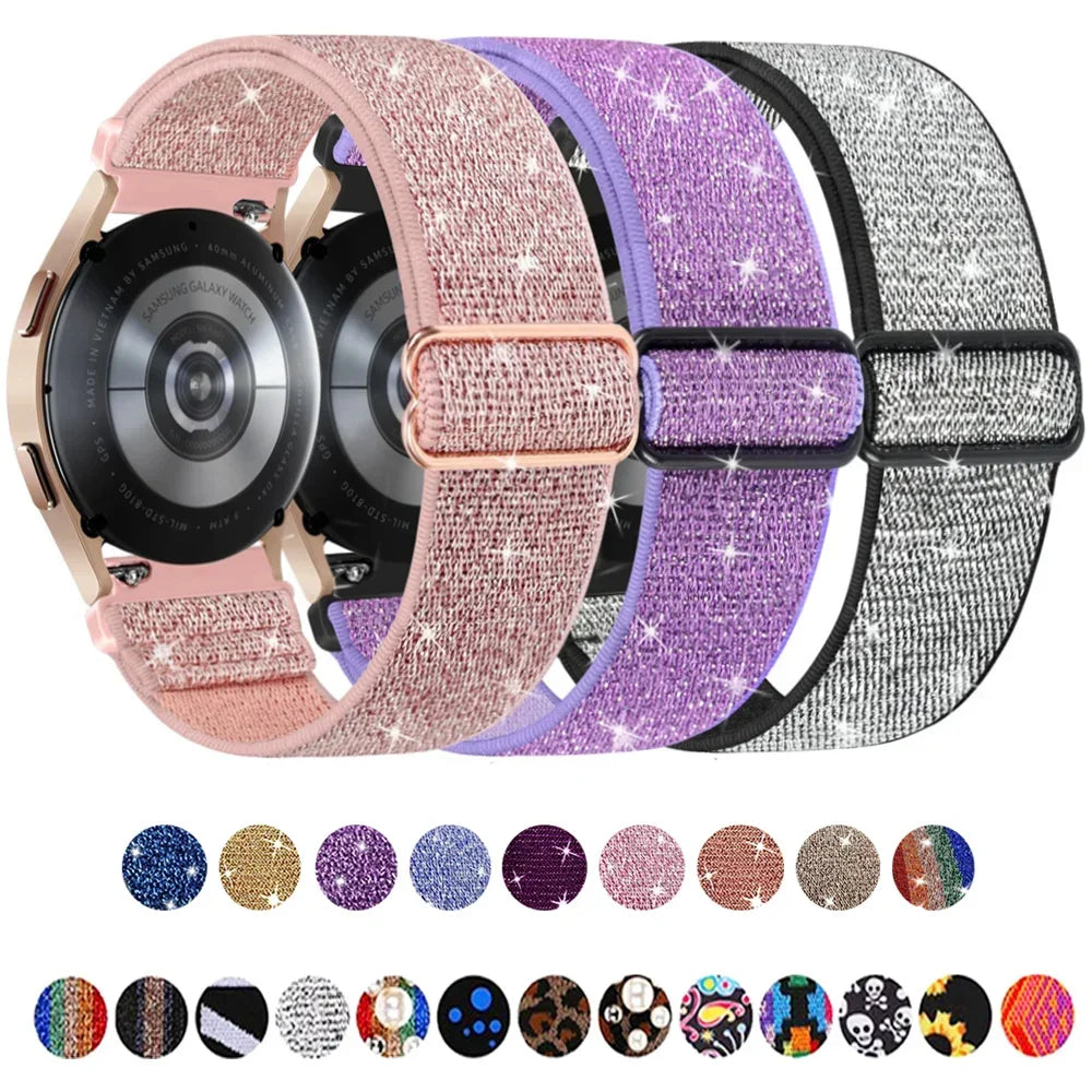 20mm 22mm strap For Samsung Galaxy watch 7 classic 46mm/6 Classic/Gear S3/4/5 pro 44mm 40mm Nylon Elastic Huawei GT 2/3 Pro band