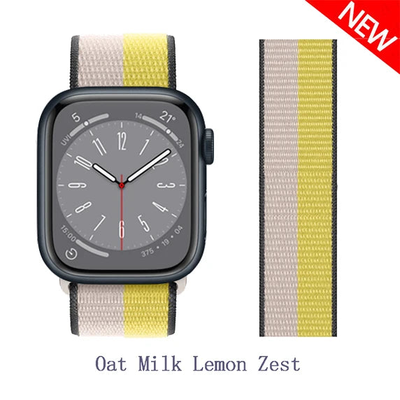 Nylon loop Correa For Apple Watch band 45mm 44mm 46mm 40mm 49mm 41mm 42mm 38mm band Apple Watch Series 6 SE 7 8 9 10 Ultra 2 bands