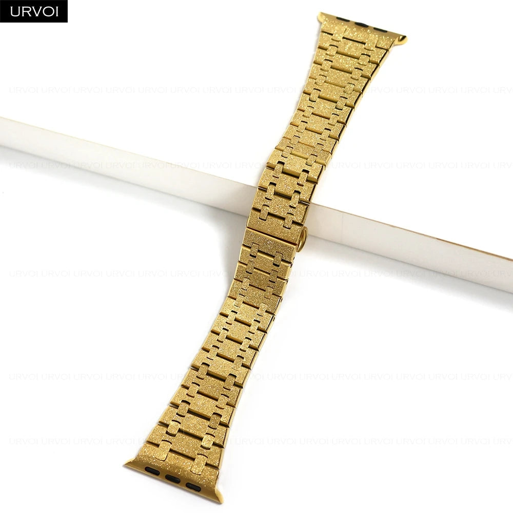 URVOI band for Apple Watch Ultra 3 2 Series 11 10 9 8 7 SE3 316L AP Stainless steel band for Apple Watch wristband butterfly buckle