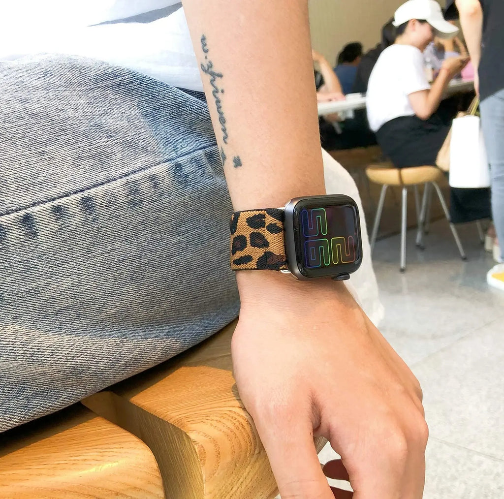 Scrunchie band for Apple Watch band 40mm 44mm 42mm 45mm 41mm 49mm Elastic solo loop band Apple Watch Series 3 SE 6 7 8 9 Ultra 2