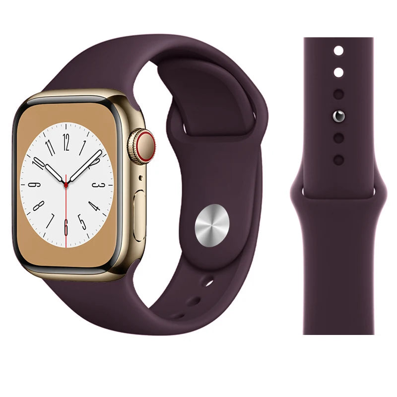 Official Silicone band for Apple Watch band Ultra 2 49mm 44mm 40mm 41mm 45mm 38mm Sport band Apple Watch Series 9 7 5 SE 10 42mm 46mm