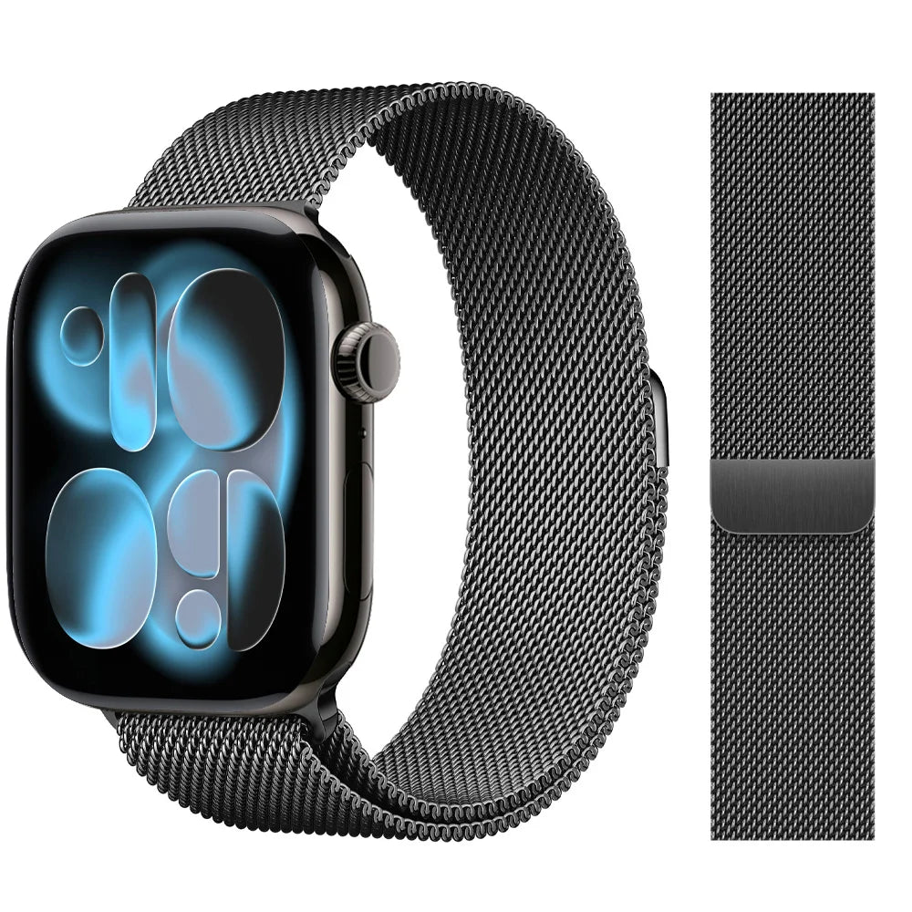 For Apple Watch band 11 10 9 8 SE 46mm 42mm 44mm 45mm Ultra 3 2 49mm 41mm Milanese Loop metal band correa Apple Watch bands