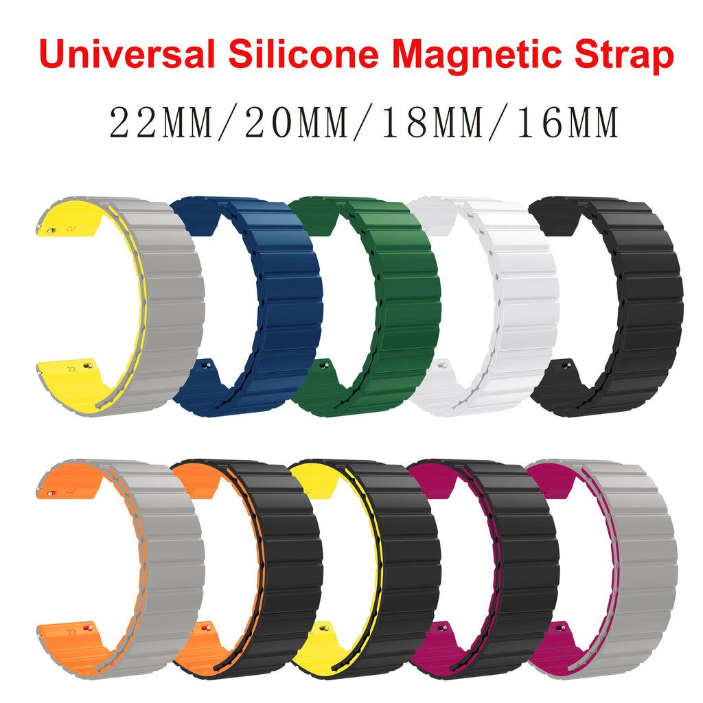 Universal Silicone Magnetic Watch band 16mm 18mm 20mm 22mm Quick Release Waterproof Durable Soft Smartwatch band For Men Women