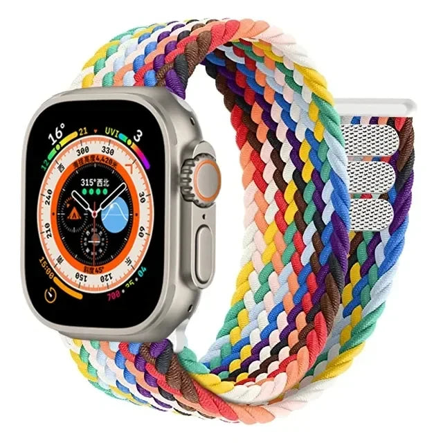 Braided Solo Loop For Apple Watch band 44mm 40mm 45mm 41mm 42mm Ultra 2 49mm correa band Apple Watch Series 9 7 3 5 SE 6 8 band