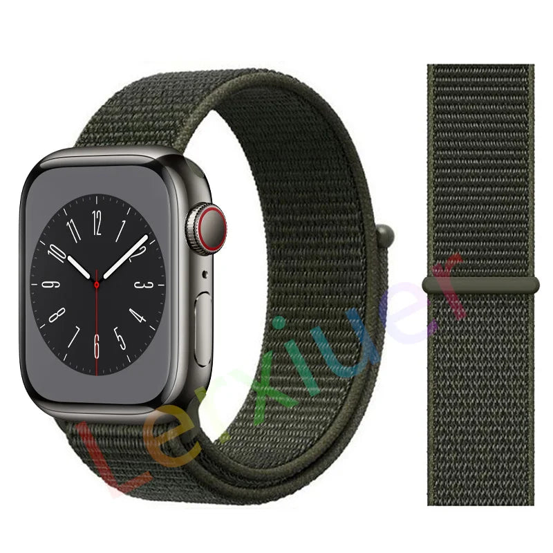Nylon Loop band for Apple Watch band 46mm 44mm 40mm 42mm 45mm 41mm 49mm 44mm band Apple Watch Series Ultra 2 11 10 9 SE 7 6 5 4