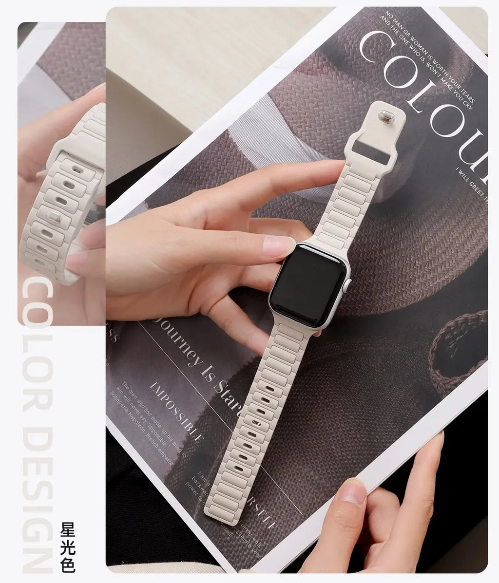 band For Apple Watch band 44mm 45mm Ultra 1 2 49mm 40mm 41mm 42mm 45mm 44mm Silicone band Apple Watch Series 10 9 8 SE 7 6 5 Band