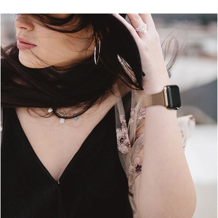 Silm Milanese band For Apple Watch band 11 10 9 8 7 46mm 42mm 45mm 41mm Ultra 3 2 49mm metal band Apple Watch 6 5 4 SE 44mm 40mm