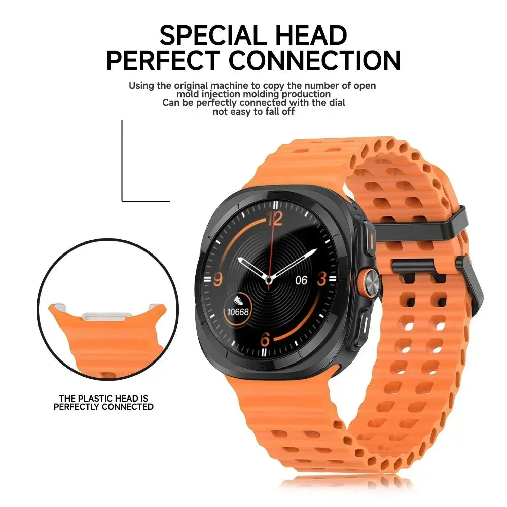 Silicone Breathable Strap For Samsung Galaxy Watch Ultra 47mm Marine Wristband Bracelet Galaxy Watch Ultra(2025) 47mm Watchband