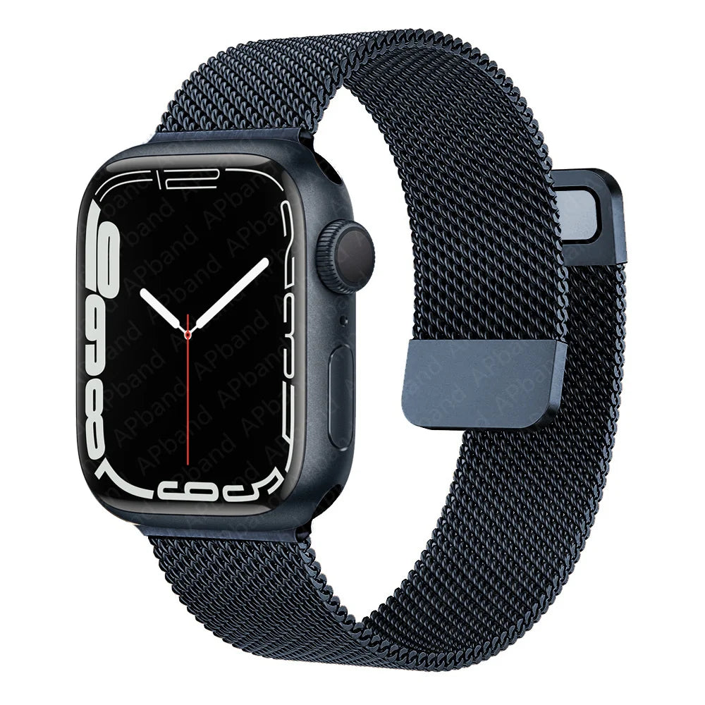 band For Apple Watch band 44mm 40mm 45mm 41mm 38mm 42mm 44mm Accessorie Milanese Loop metal band Apple Watch serie 3 4 5 6 SE 7