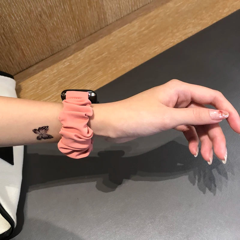 Scrunchie Strap for Samsung Galaxy Fit 3 Nylon Solo Loop Bracelet For Samsung Galaxy Fit3 SM-R390 Accessories