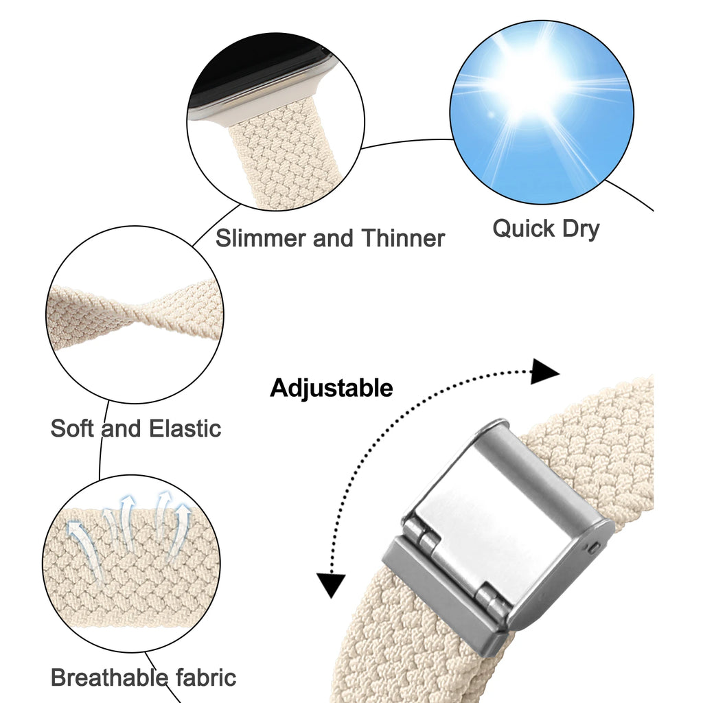 Slim Braided Solo Loop band For Apple Watch band 45mm 41mm 44mm 40mm 46mm 42mm 49mm band Apple Watch Series Ultra 2 10 9 SE 8 7