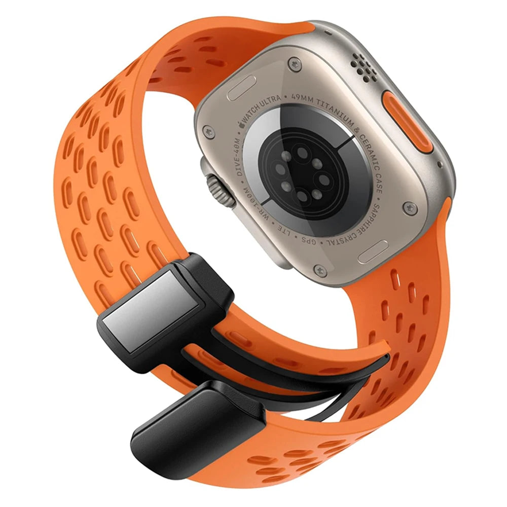 Breathable silicone band for Apple Watch band Ultra 2 49mm 44mm 40mm 42mm 46mm 41mm 45mm band Apple Watch Series 11 10 9 8 7 6 SE3