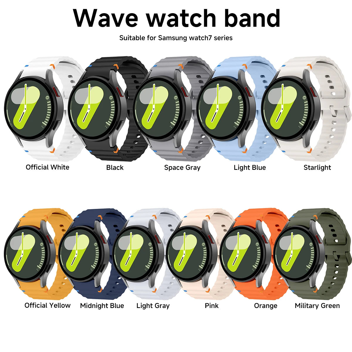 Original Silicone Strap for Samsung Galaxy Watch 7 6 5 4 40mm 44mm 5Pro 45mm Bracelet for Galaxy Watch 4 6Classic 43mm 47mm Band
