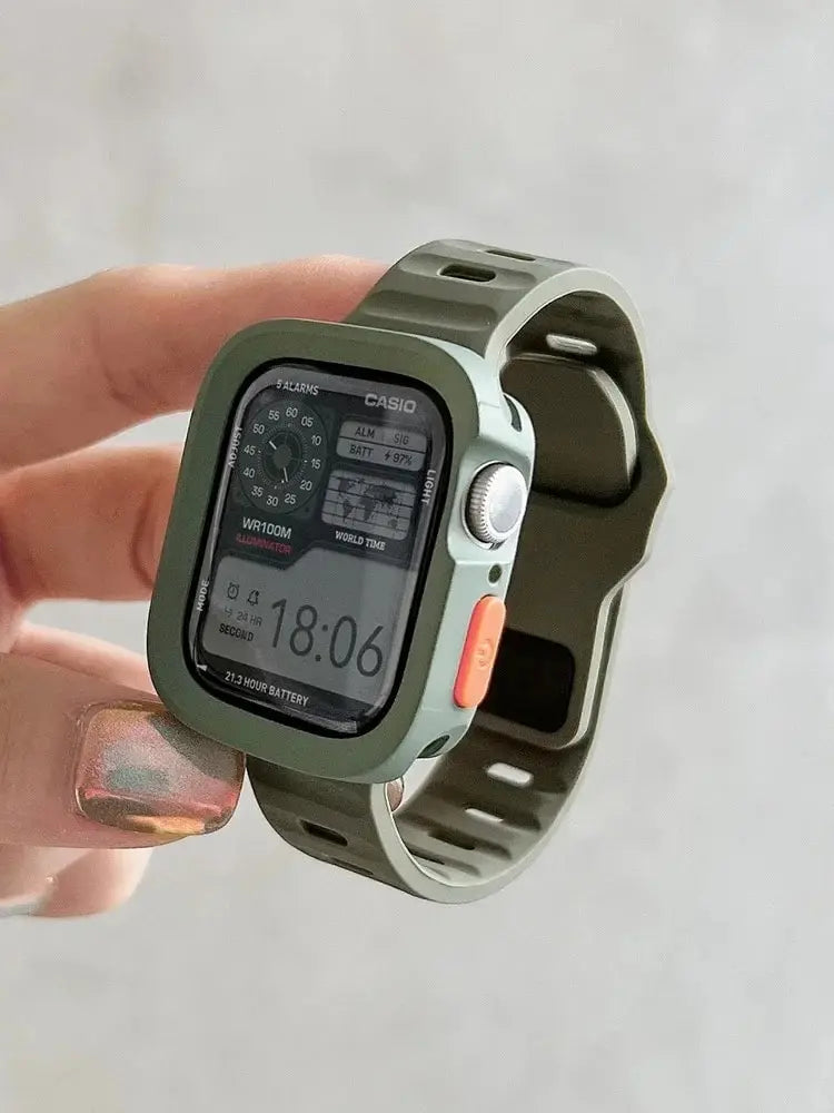 Candy Silicone Case+ band For Apple Watch Series 9 45mm band 8 7 42mm 41mm SE 6 5 4 3 2 1 44mm 40mm 38mm Apple Watch Ultra 2 49mm