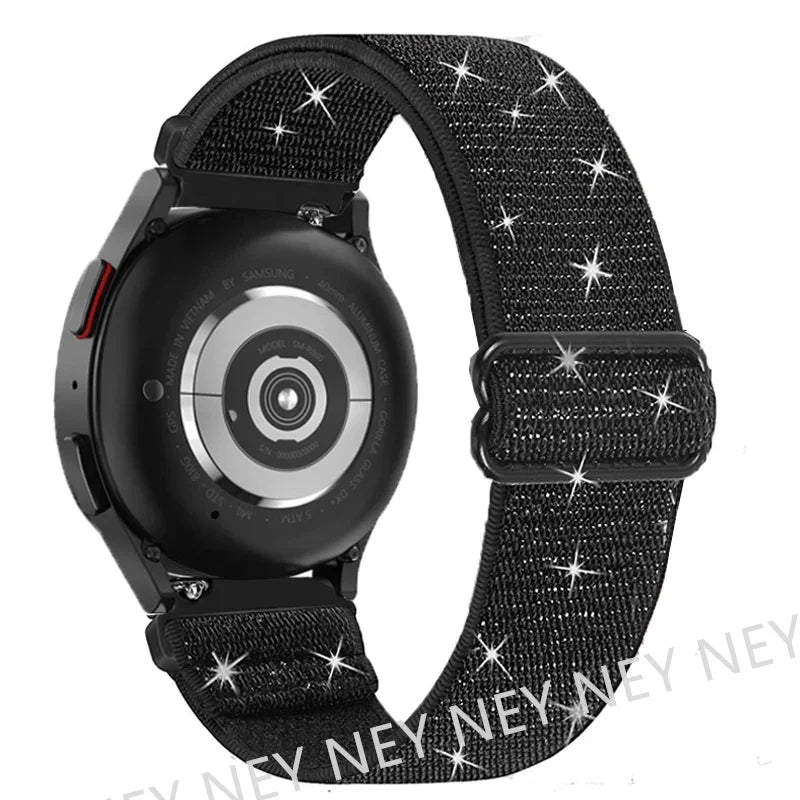 Elastic Shiny strap For Samsung Galaxy Watch 7/6/5/pro/3/4/Active 2 20mm/22mm Bohemian Pride bracelet Huawei GT 5-4-3-2-e band
