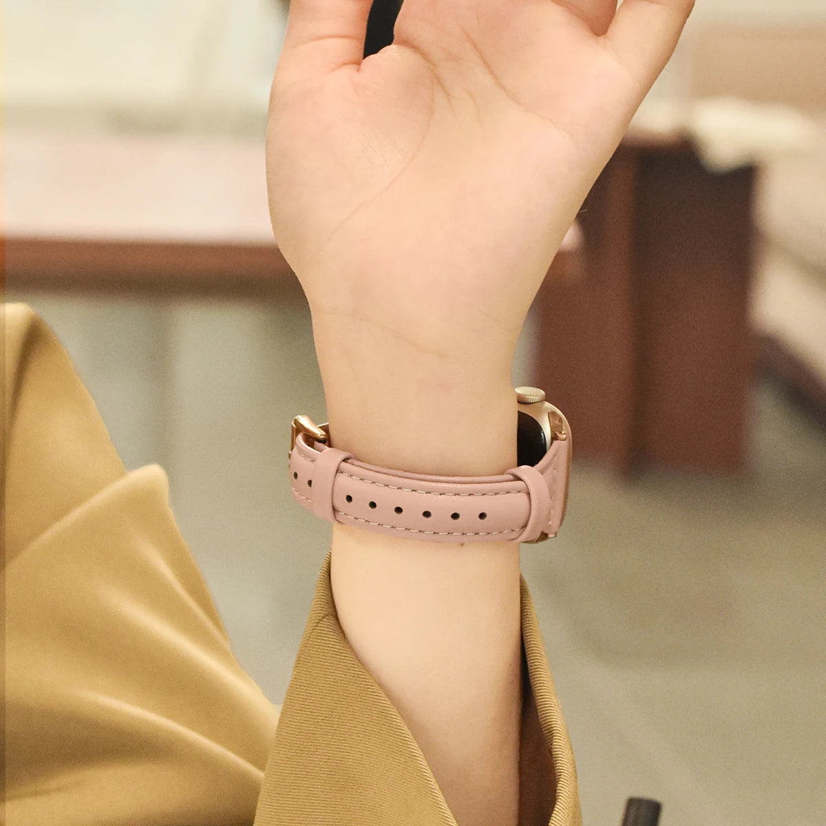 Slim Leather band For Apple Watch Series 10 11 42mm 46mm 9 8 7 41mm 45mm band 42mm Ultra 49mm band Apple Watch SE 6 5 4 3 40mm 44mm