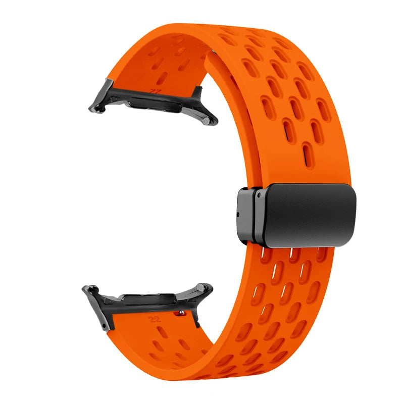 Silicone Strap for Samsung Galaxy Watch 8 40mm 44mm 8 Classic 46mm Magnetic Buckle Band Breathable Watchband No Gaps Bracelet