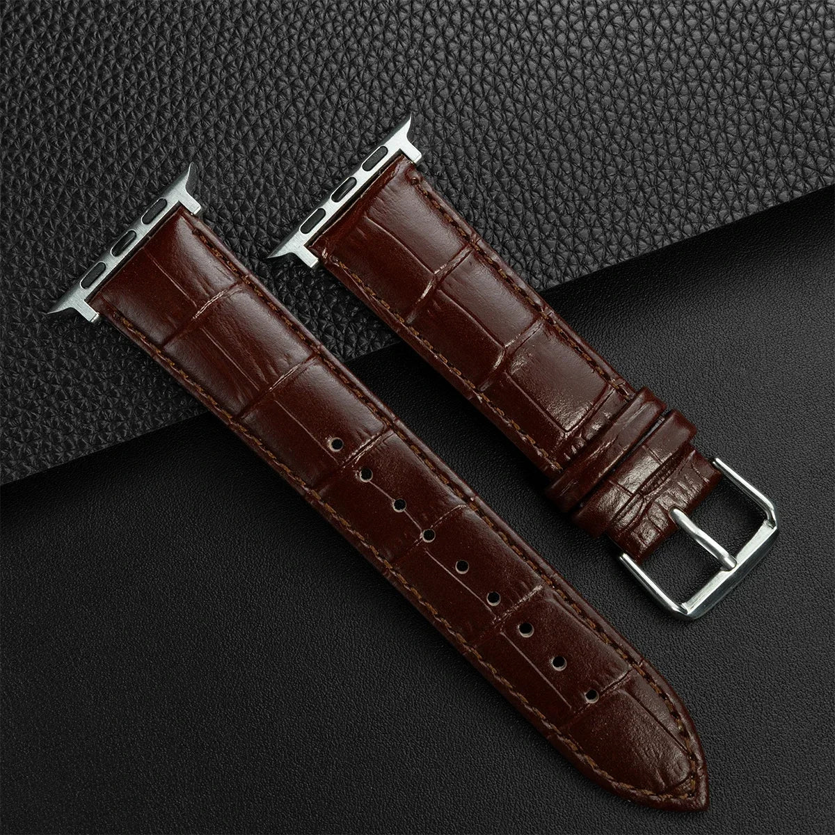 Watchband for Apple Watch Series Ultra 10 9 8 7 SE 6 5 4 3 2 1 Bamboo Patterns Leather band 49mm 46mm 45mm 44mm 41mm 40mm 38mm