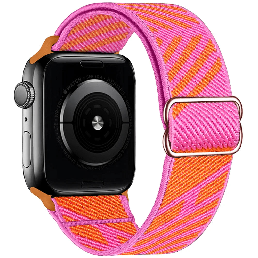 Scrunchie band for Apple Watch band 44mm 40mm 38mm 42mm Elastic Nylon SmartWatch band For Apple Watch 7 6 5 4 3 2 1 SE Watchband