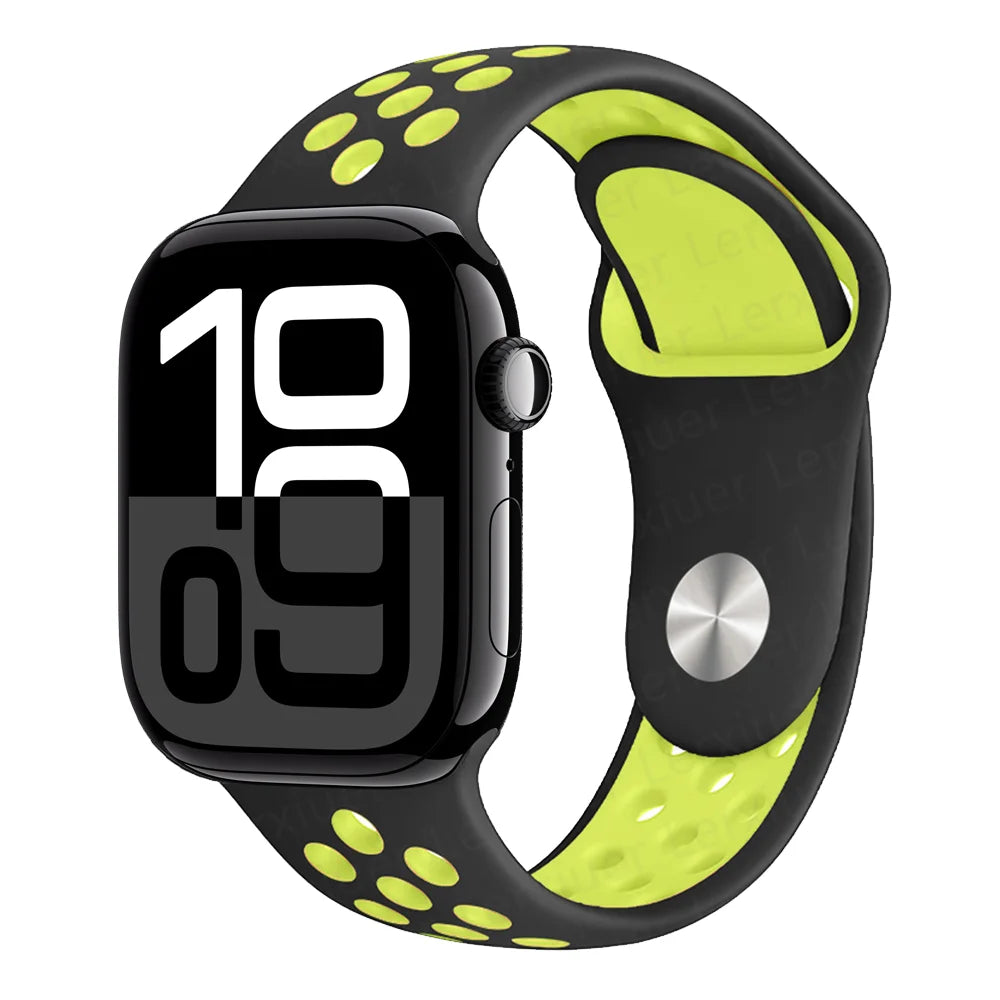 Official band For Apple Watch band Ultra 2 40mm 44mm 46mm 49mm 41mm 42mm 45mm Silicone band correa Apple Watch 11 10 9 8 7 6 SE3 band