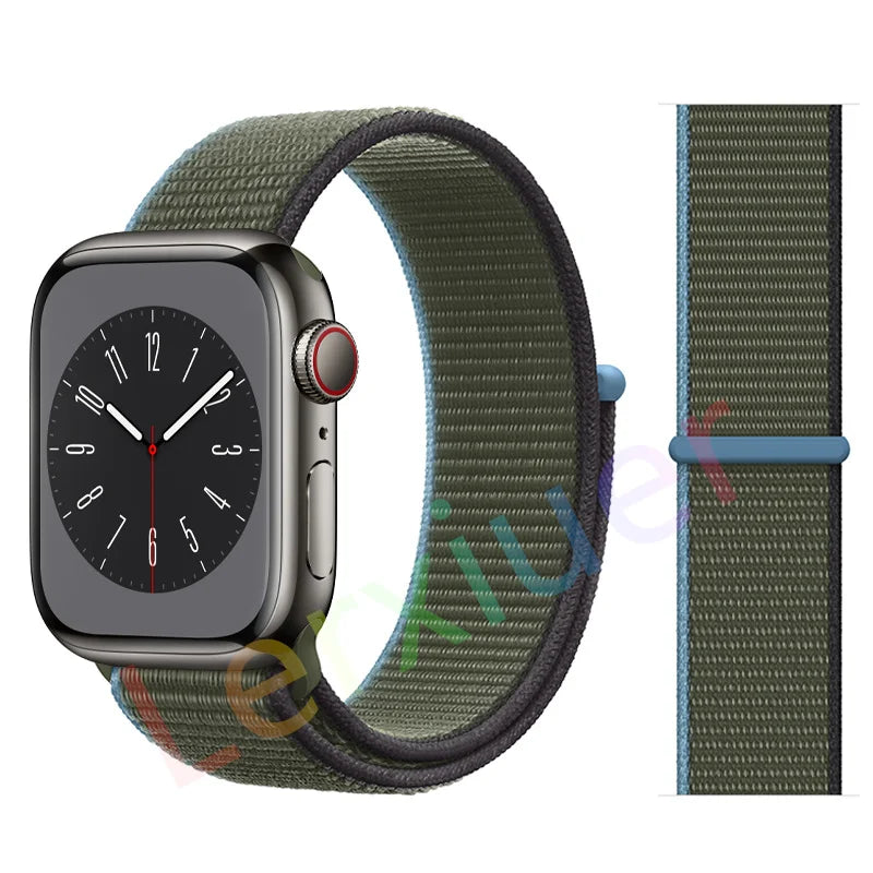 Nylon Loop band for Apple Watch band 46mm 44mm 40mm 42mm 45mm 41mm 49mm 44mm band Apple Watch Series Ultra 2 11 10 9 SE 7 6 5 4