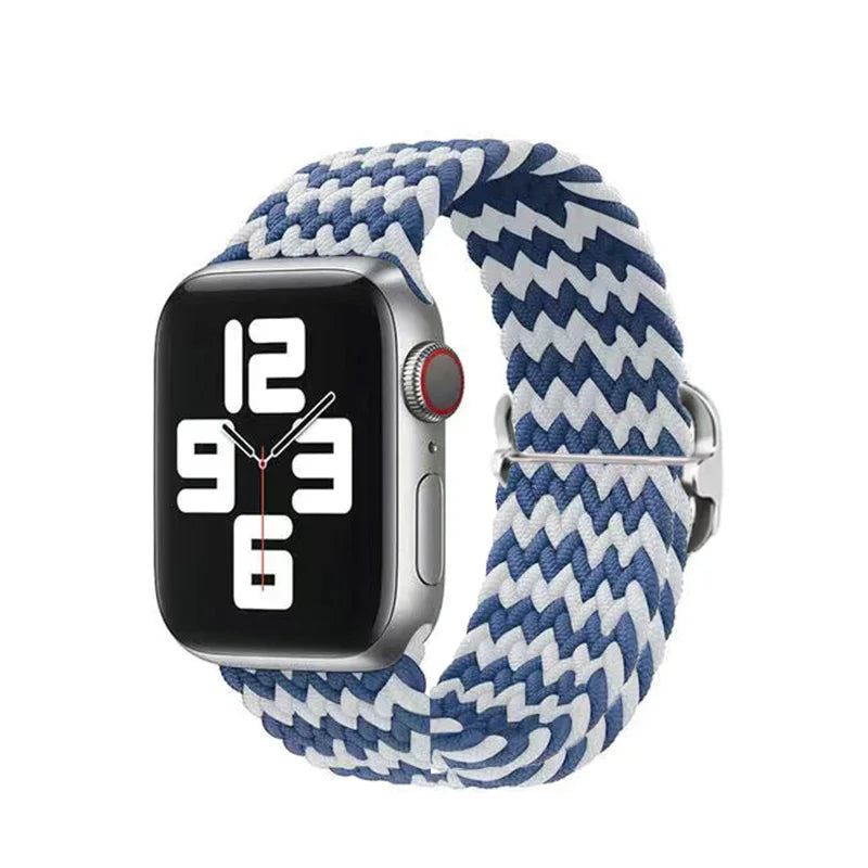 Braided Loop For Apple Watch band 49mm 44mm 45mm 41mm 42mm 38mm 40mm Elastic Solo band Apple Watch Ultra Series 7 SE 3 6 8 Band