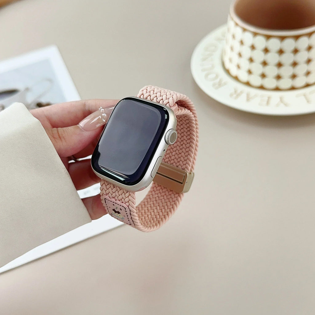 Nylon band For Apple Watch band Ultra 44mm 40mm 45mm 49mm 41mm 44mm magnetic buckle Braided band Apple Watch Series 10 9 SE 7 8