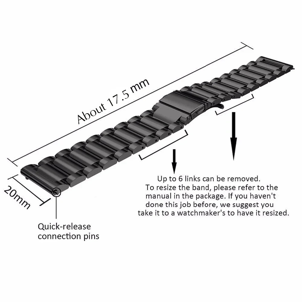 22mm 20mm Strap for Samsung Galaxy 7 6 5 4 40/44mm 6Classic Gear S3 Active2 Stainless Steel Bracelet for Huawei GT3 4Pro Amazfit