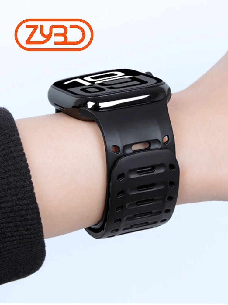 Magnetic band For Apple Watch Ultra 10 9 8 7 6 SE 5 Soft Silicone Breathable band For Apple Watch 42mm 44mm 45mm 46mm 49mm