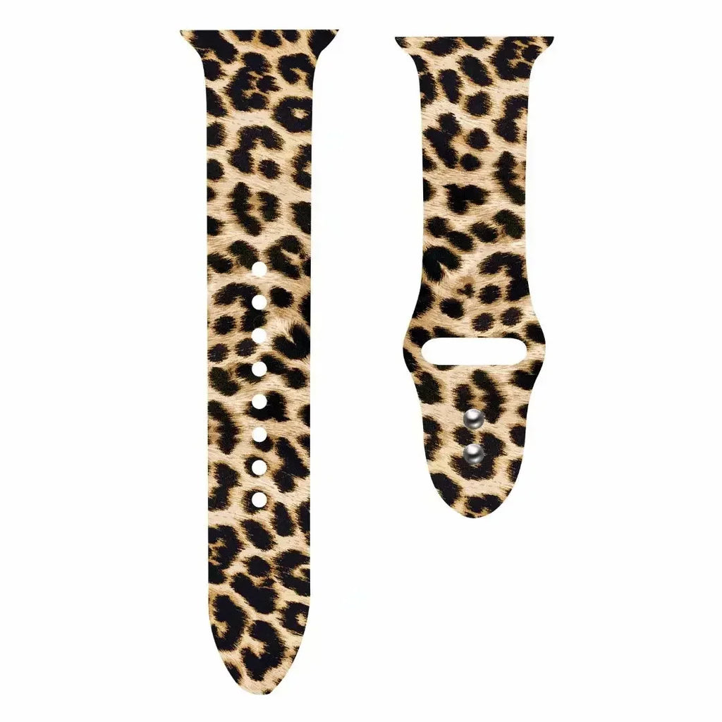 Leopard Printing band for Apple Watch band Ultra 2 49mm 44mm 40mm 41mm 45mm 38mm 42mm for Apple Watch 9 8 7 6 SE 5 4 Women Silicone band