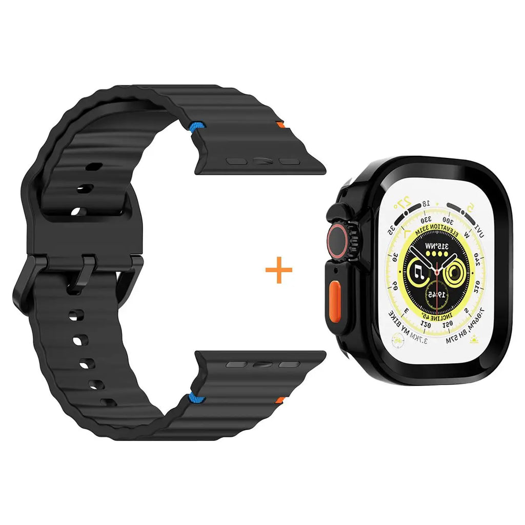 Silicone Case+band For Apple Watch Ultra 3 49mm 42mm 46mm 44mm 40mm 45mm 41mm band cover for Apple Watch Series 11 10 SE 3 9 8 7