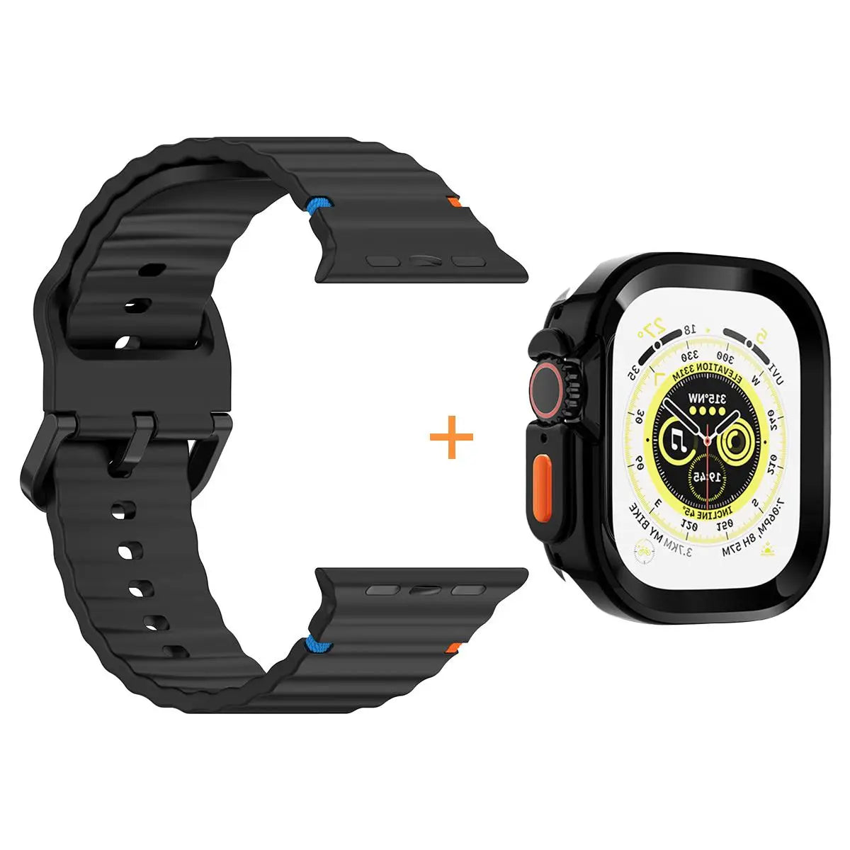 Silicone Case+band For Apple Watch Ultra 3 49mm 42mm 46mm 44mm 40mm 45mm 41mm band cover for Apple Watch Series 11 10 SE 3 9 8 7