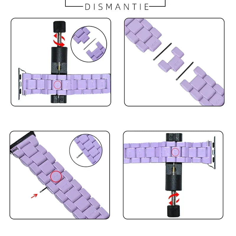 Carbon fiber band for Apple Watch band Ultra 2 49mm band 45mm 44mm 40mm 41mm PC watch band link band Series 9 8 7 6 5 4 SE