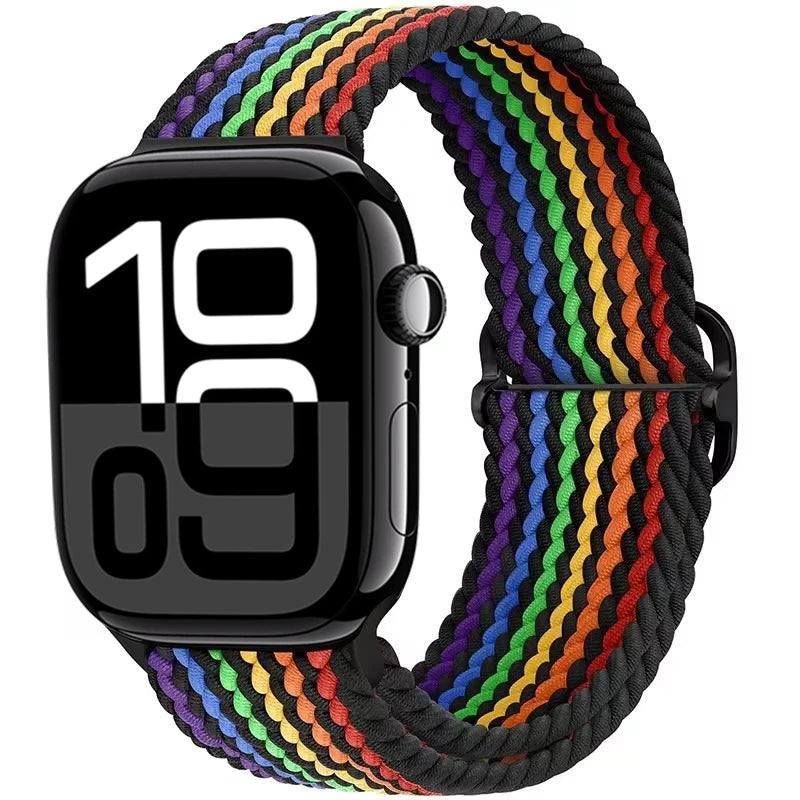 Braided Nylon band For Apple Watch Ultra 49mm 46mm 45mm 44mm 42mm 41mm 40mm Elastic band Apple Watch 11 10 9 8 7 SE 4 5 6 Belt