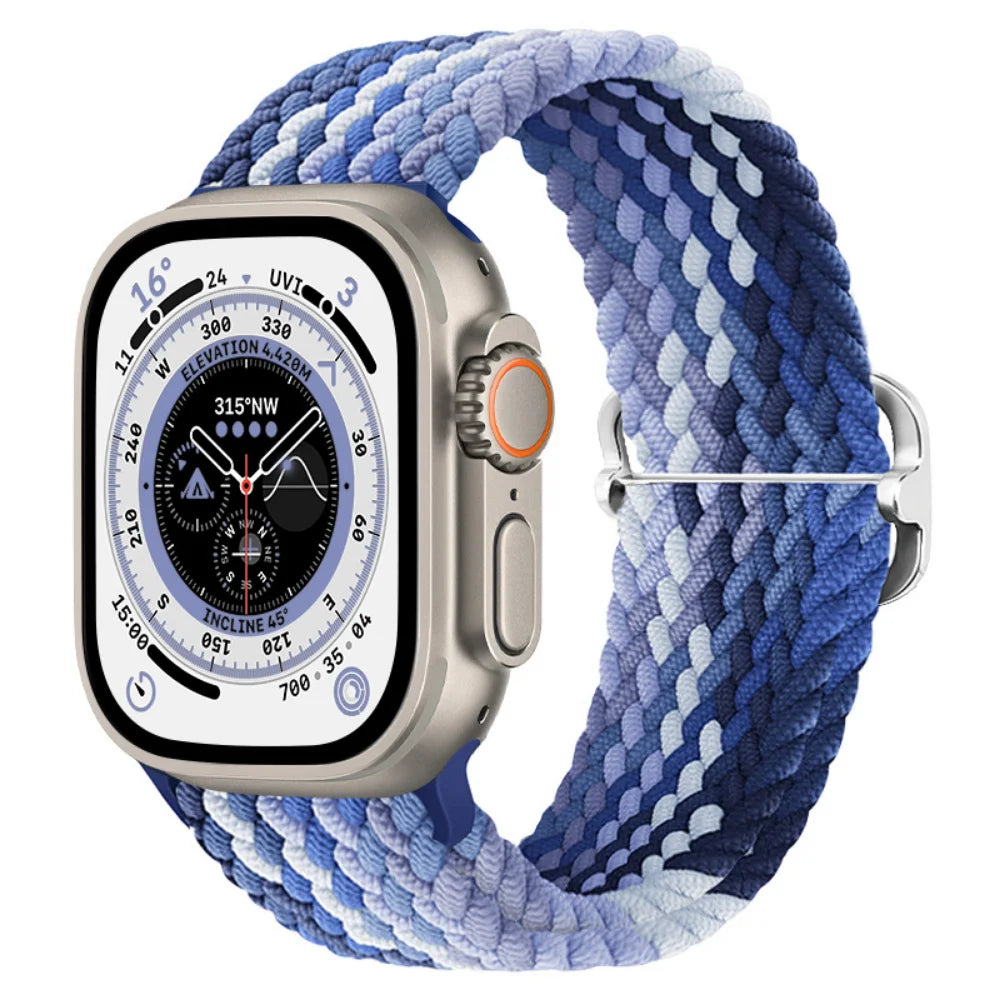 Braided Nylon band For Apple Watch Ultra 49mm 46mm 45mm 44mm 42mm 41mm 40mm Elastic band Apple Watch 11 10 9 8 7 SE 4 5 6 Belt