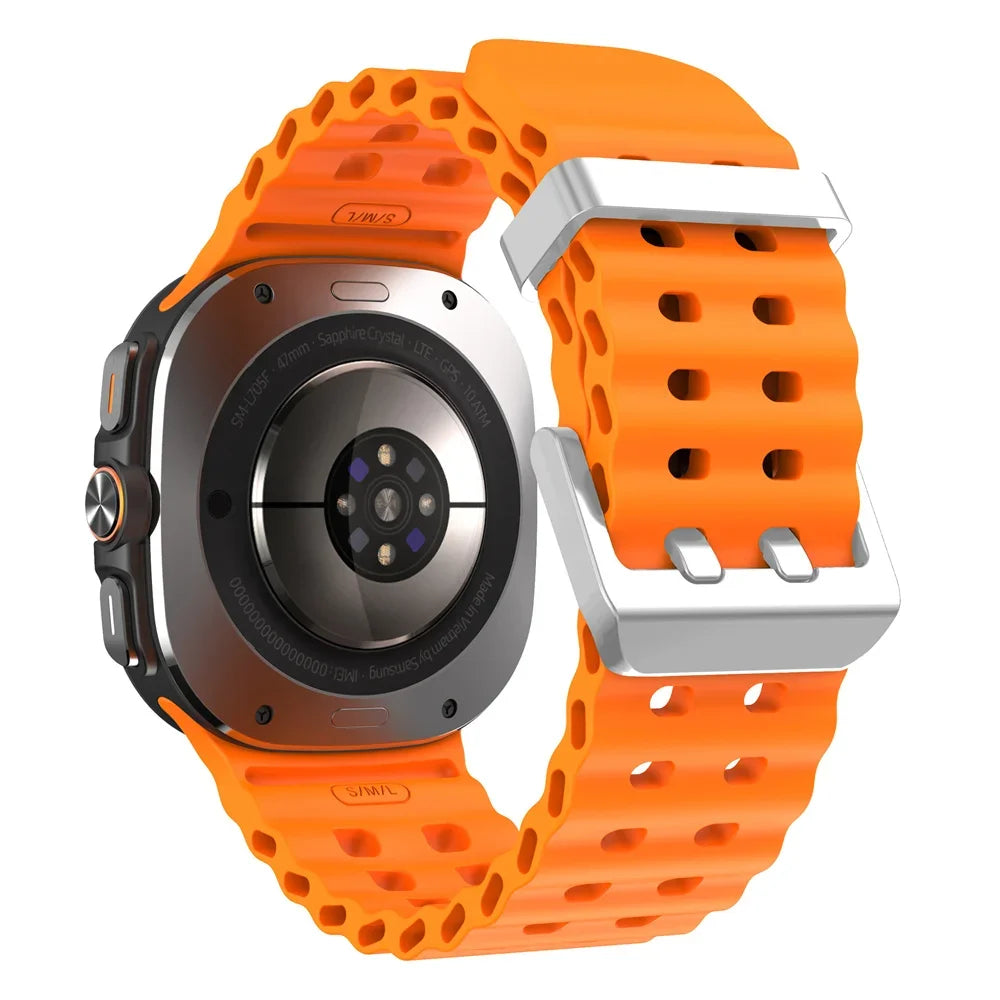 Marine Band For Samsung Galaxy Watch ultra 2025/7 ultra Accessories Two color Sport silicone Bracelet Galaxy Watch ultra Straps