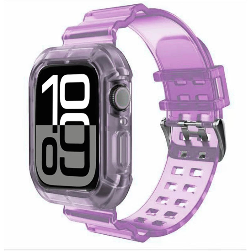 TPU Case+band for Apple Watch band 46mm 42mm 45mm 44mm 40mm 41mm Rubber Cover+band correa Apple Watch Series 10 9 8 7 6 5 4 3 SE