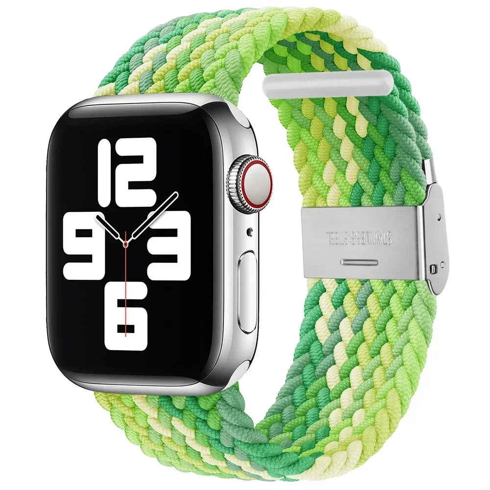 Braided Solo Loop For Apple Watch Ultra band 49mm 45mm 40mm 41mm 44mm Nylon Elastic band Apple Watch Series 10 9 8 SE 6 7 5 4 band