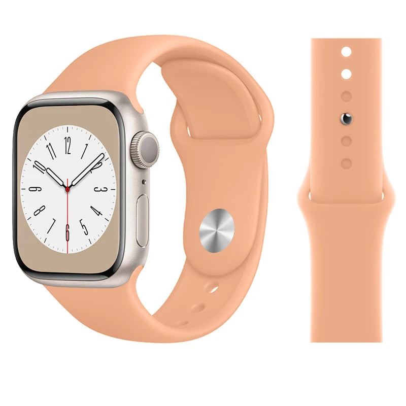 Official Silicone band for Apple Watch band Ultra 2 49mm 44mm 40mm 41mm 45mm 38mm Sport band Apple Watch Series 9 7 5 SE 10 42mm 46mm