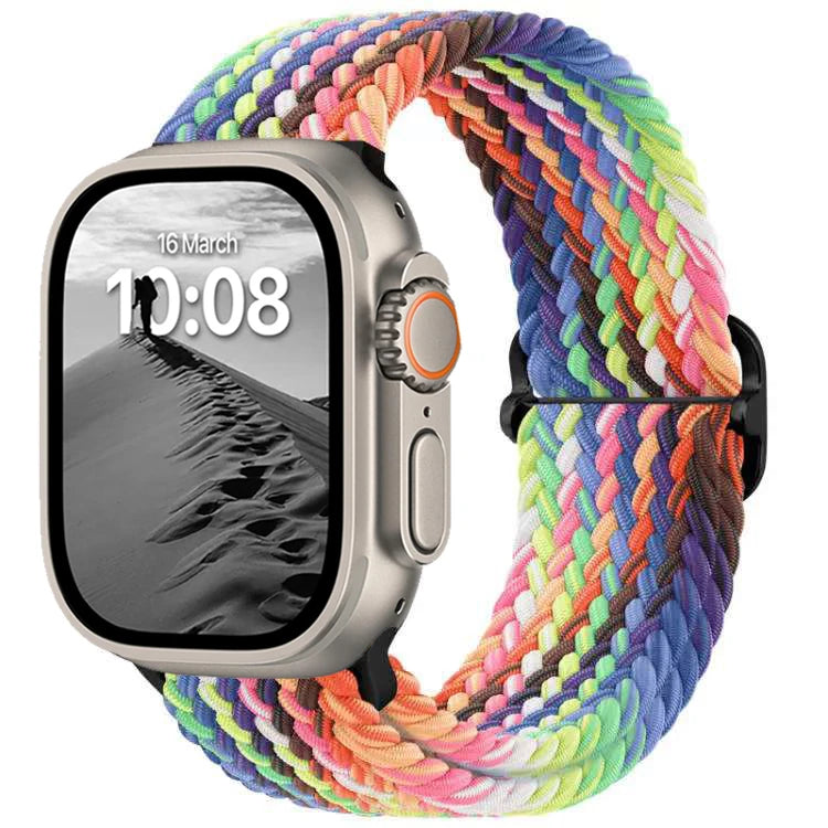 Nylon band for Apple Watch Ultra 2 band 49mm 40mm 44mm 41mm S10 46mm Elastic Braided Loop band Apple Watch Series 9 8 7 6 SE 5 4